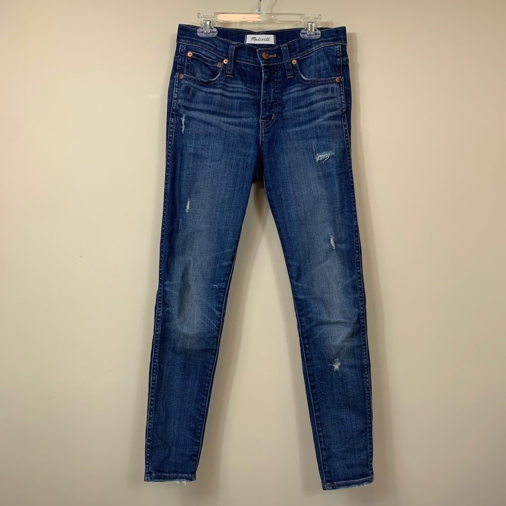 Madewell Slim Skinny Jeans 9" High Rise Distressed